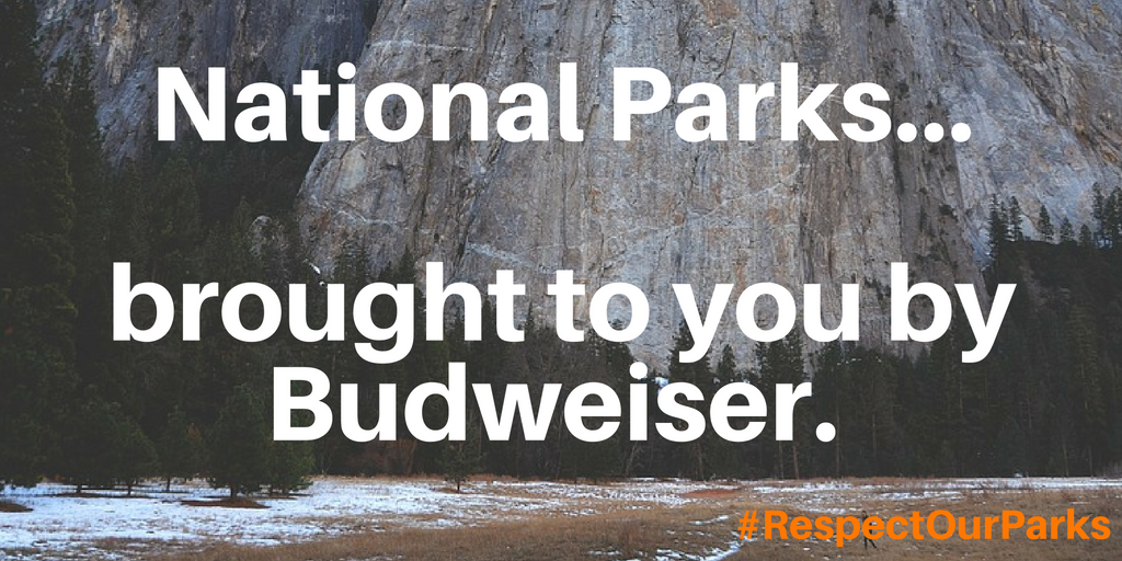 Alcohol Ads do not belong in national parks. (1)